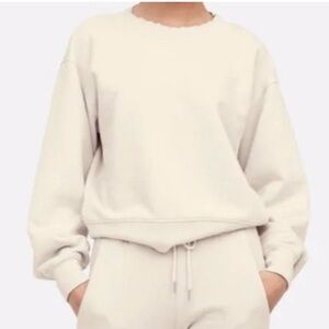 MATE the Label Raw Neck Crop Sweatshirt size small bone
